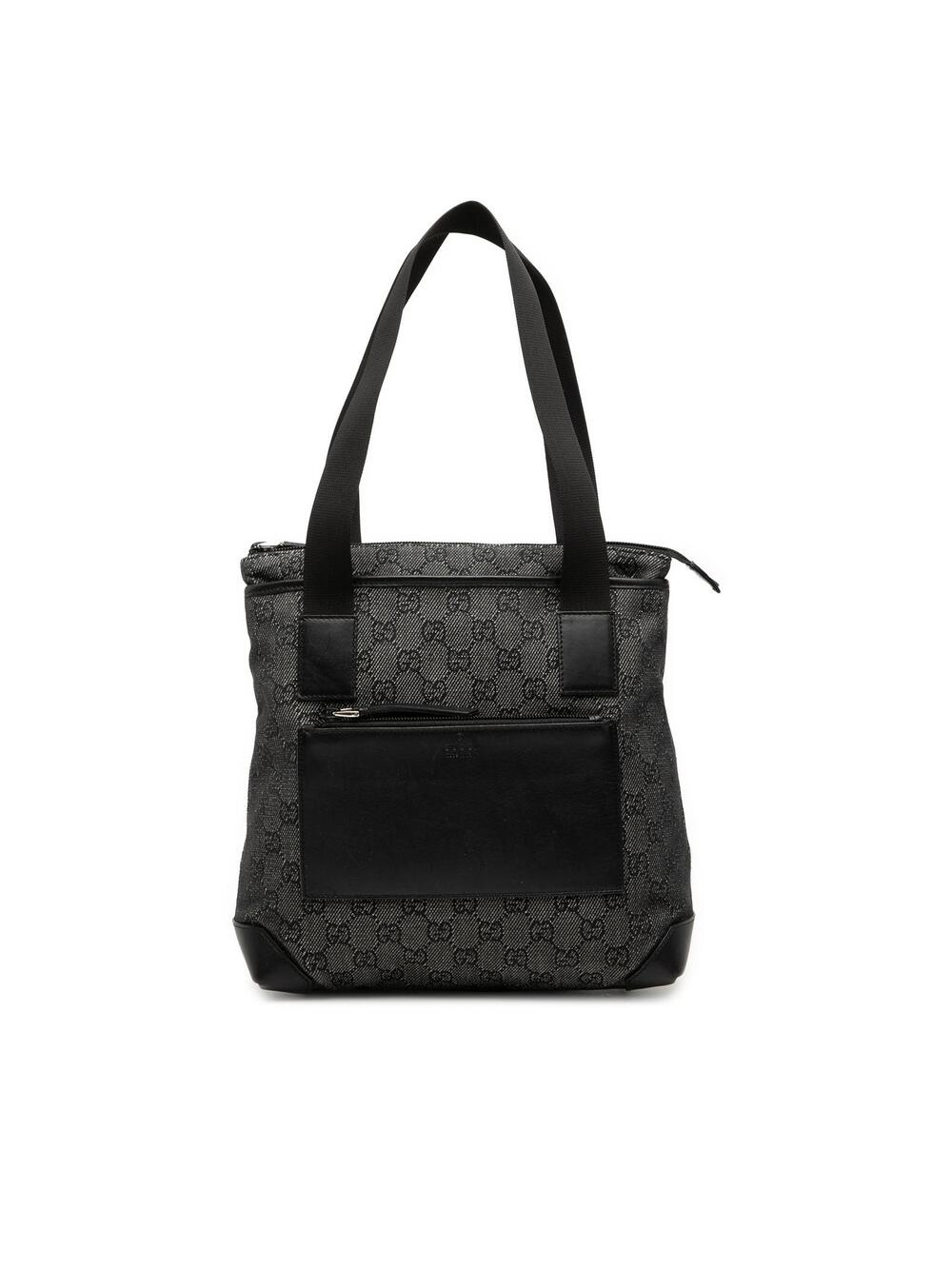 Gucci Gg Denim Tote Pre-Loved Black #371885G37B